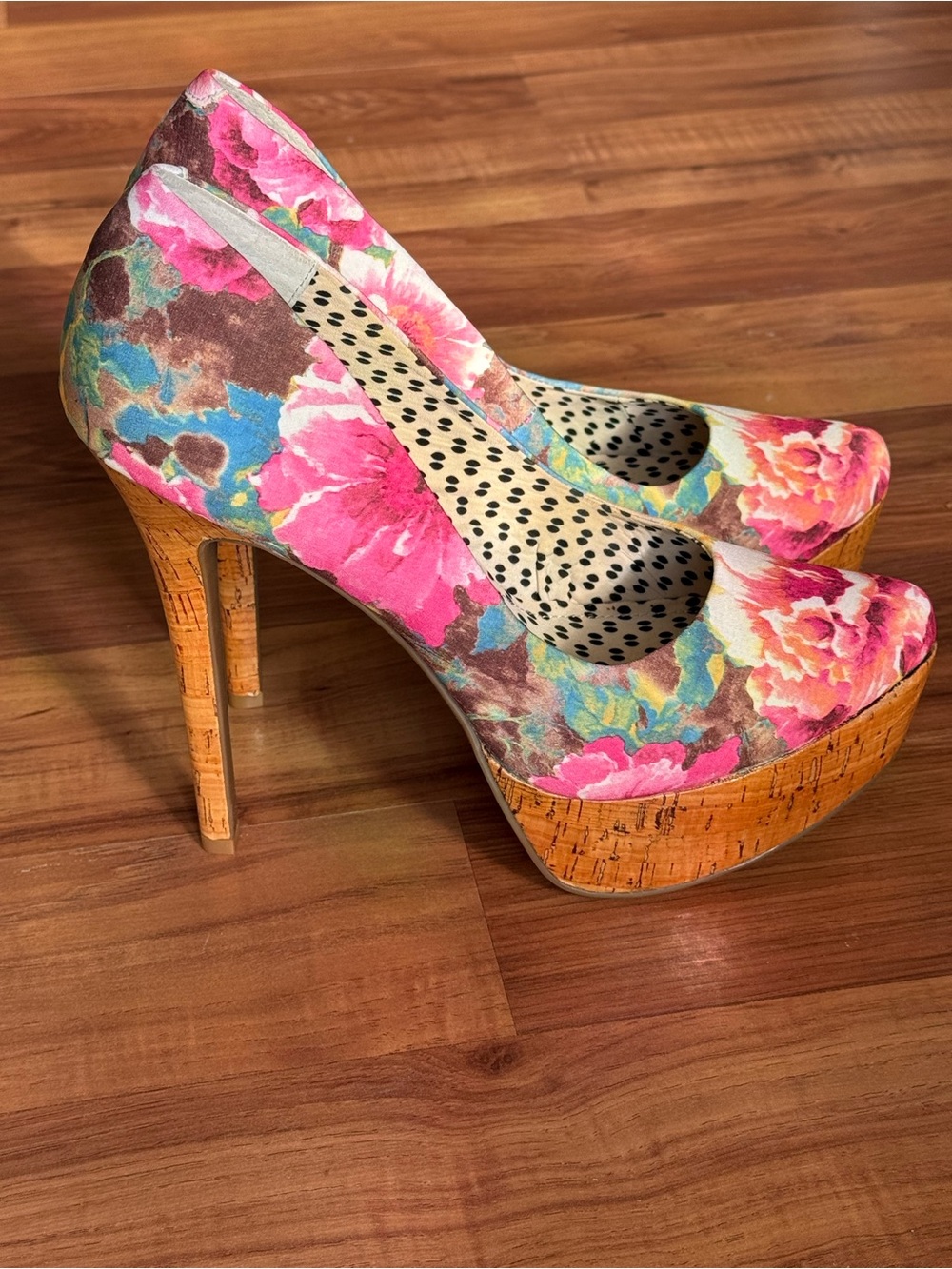 JESSICA SIMPSON …Floral Platform High Heels - Pink Multi
